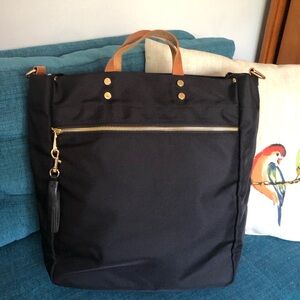 Boulevard Leather Goods black canvas tote